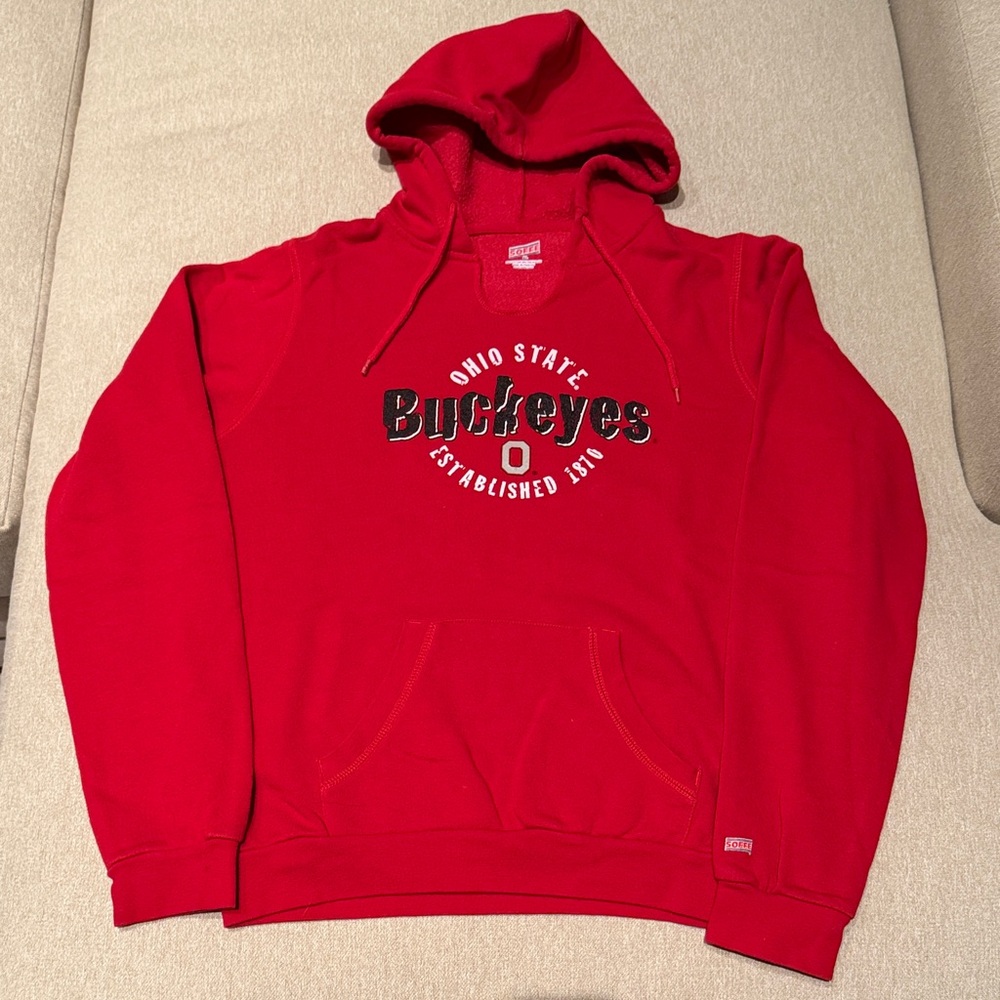 Soffe Red Ohio State Buckeyes Crewneck Hoodie